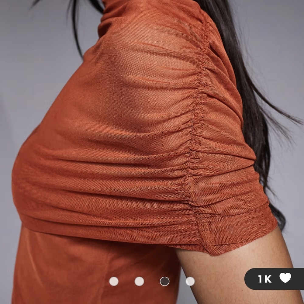 ASOS One Shoulder Rust Dress - Picture 3 of 4